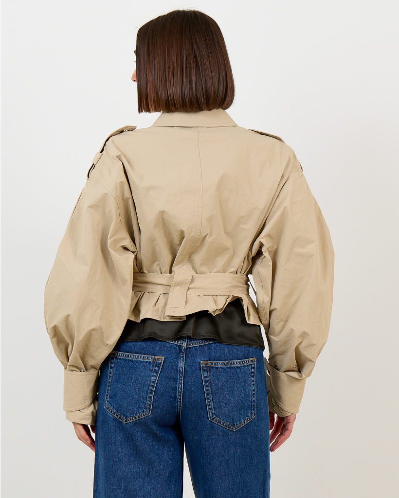 Zynia Loose Fit Belted Jack Beige