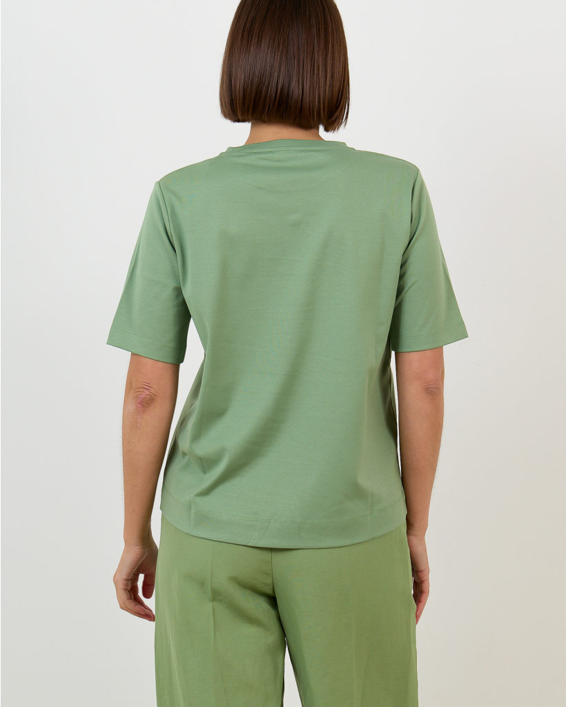 T-shirt Korte Mouw Ronde Hals Groen