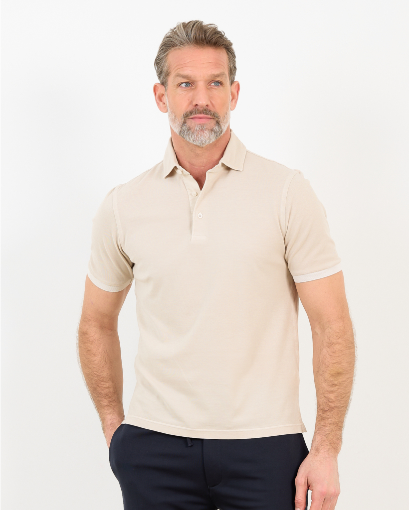 Pique Polo Shirt Beige