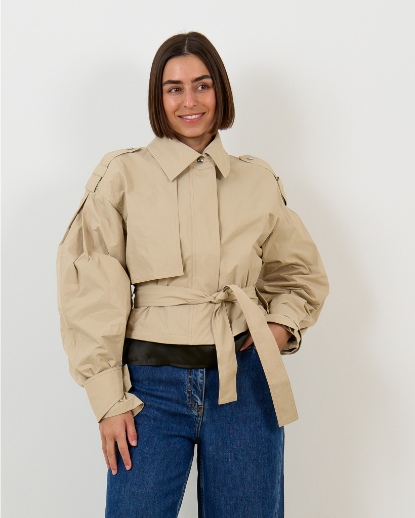 Zynia Loose Fit Belted Jack Beige