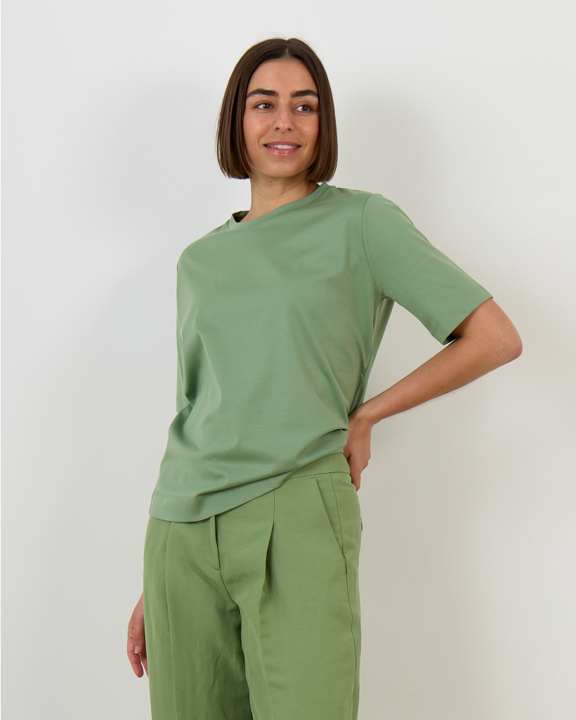 T-shirt Korte Mouw Ronde Hals Groen