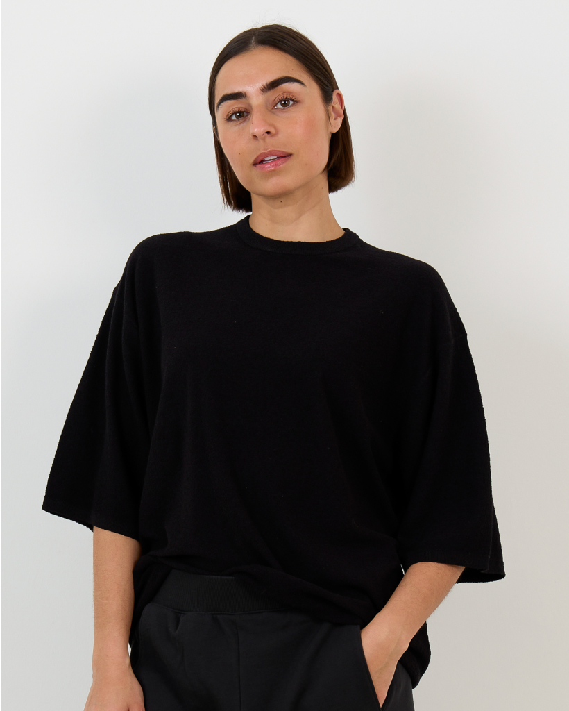 Sable Oversized Easy T-shirt Zwart