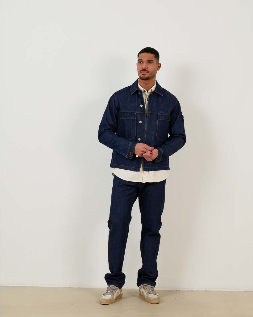 4100006 Denim Jack Lange Mouw Blue Rinse