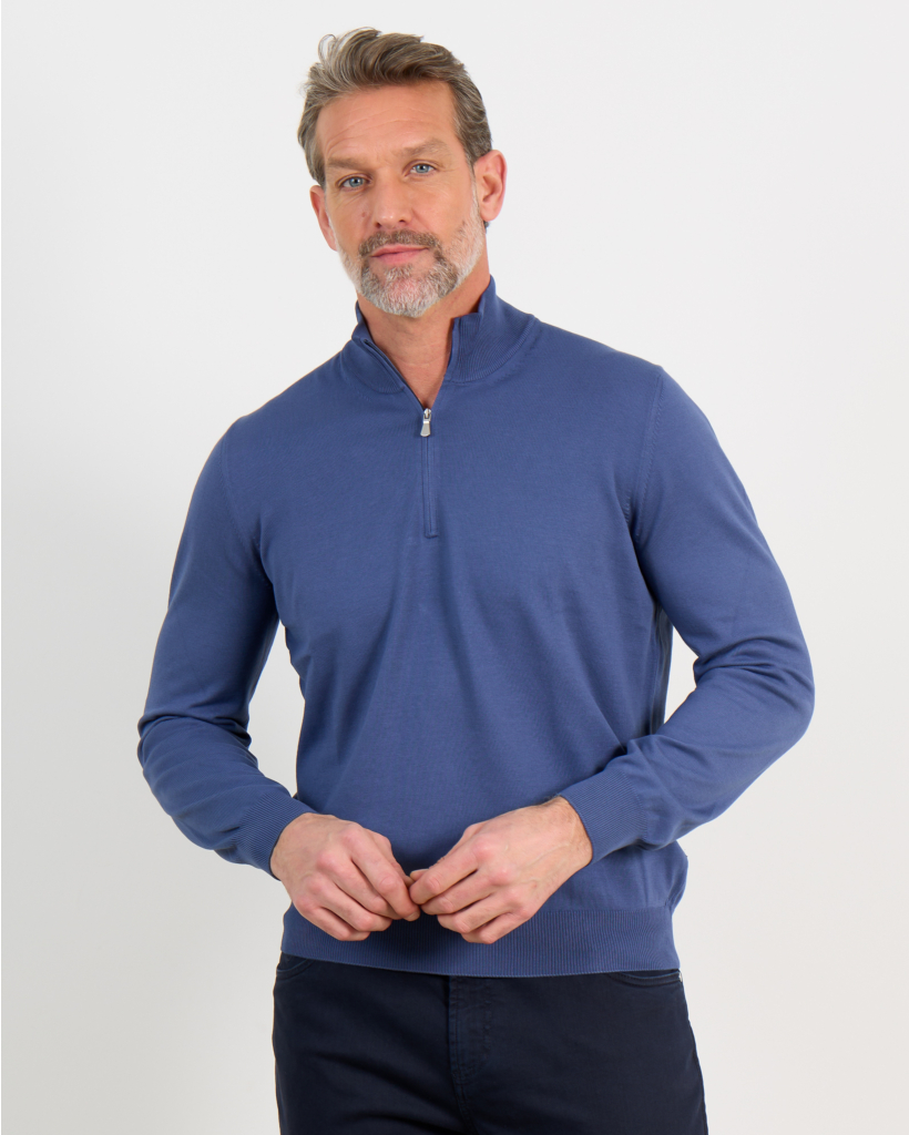 Zip Pullover Denim Blue