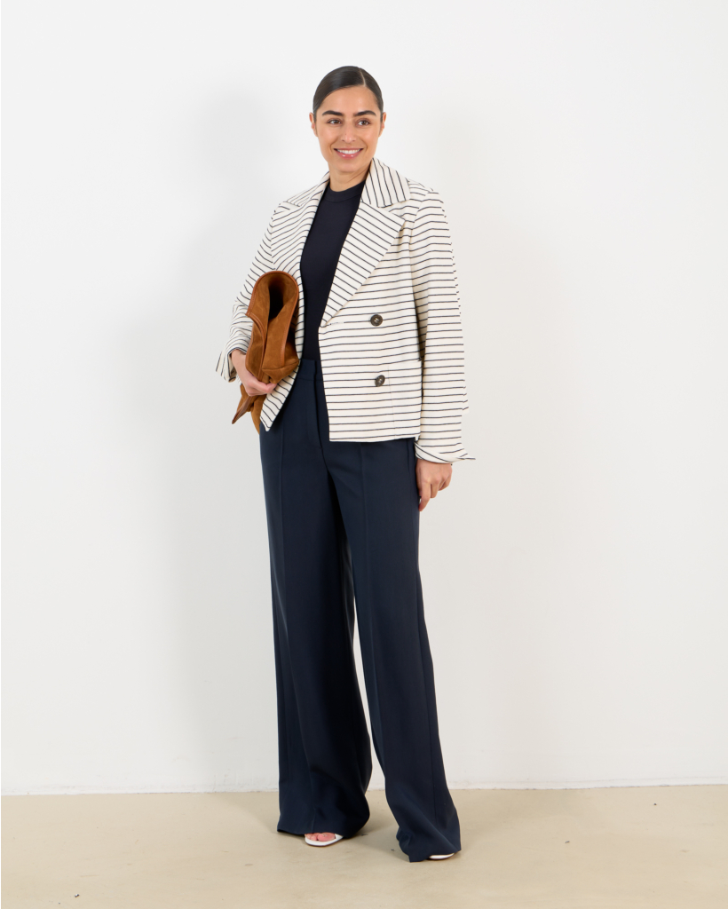 Blazer gestreept cream navy 