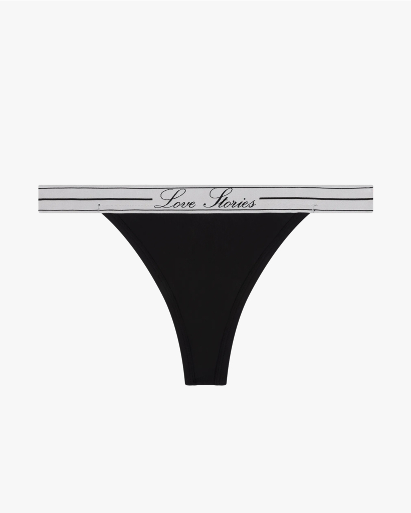 Roomie thong with mid-waist in black