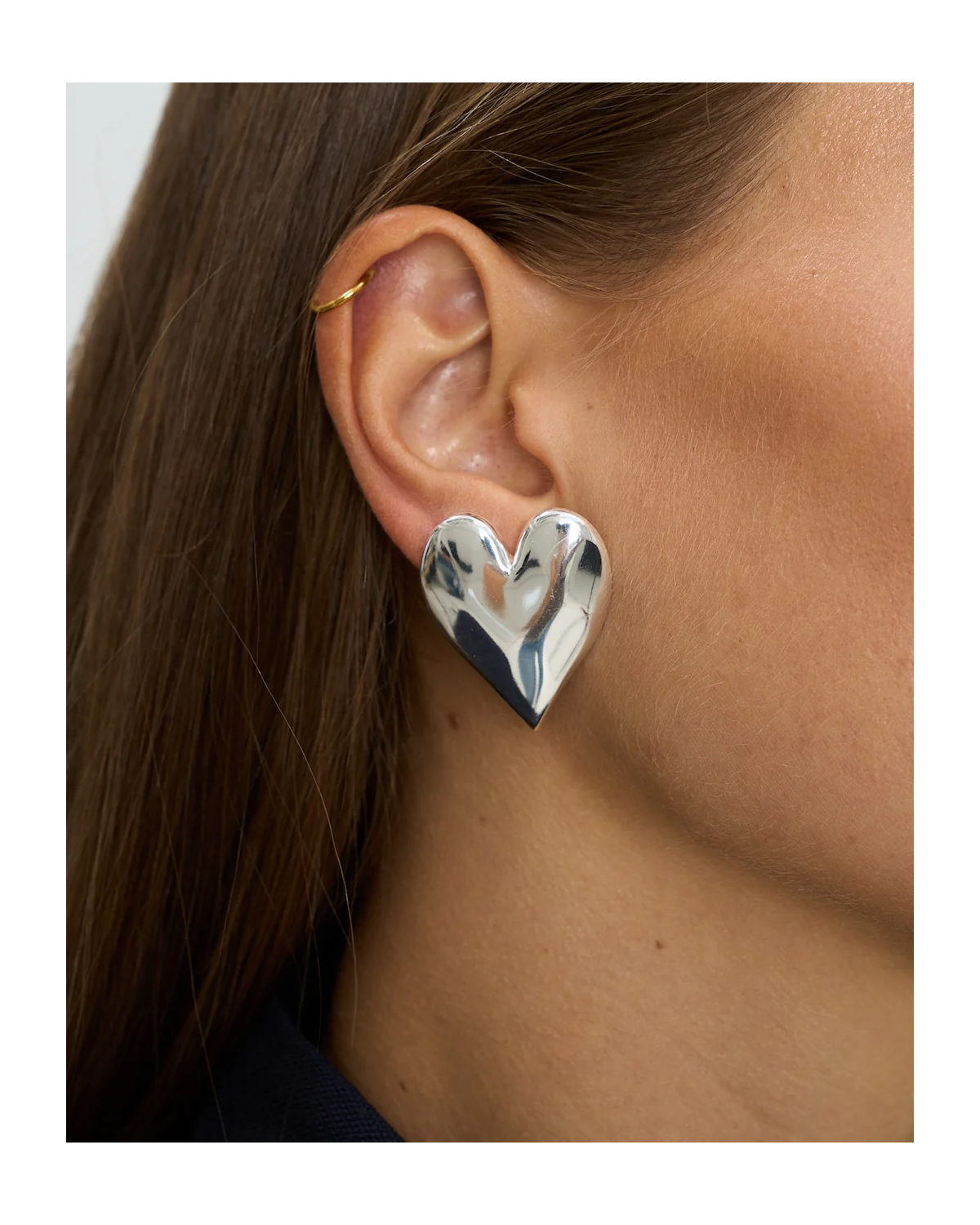 Anna + Nina Forbidden Love Stud Earrings Silver