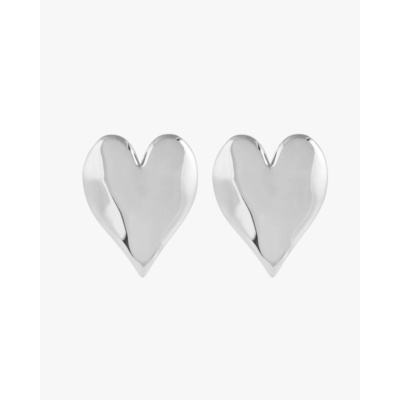 Anna + Nina Forbidden Love Stud Earrings Silver