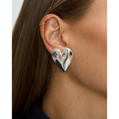 Anna + Nina Forbidden Love Stud Earrings Silver
