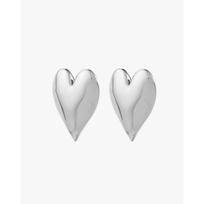 Anna + Nina Forbidden Love Stud Earrings Silver