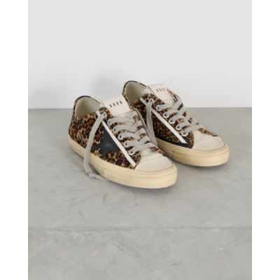 Golden Goose V-Star 2 Sneaker Horsy Leather Star Leopard Bruin