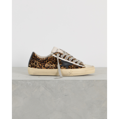Golden Goose V-Star 2 Sneaker Horsy Leather Star Leopard Bruin