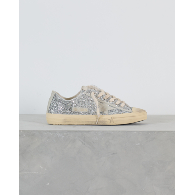 Golden Goose V-Star Sneaker met Glitters Zilver