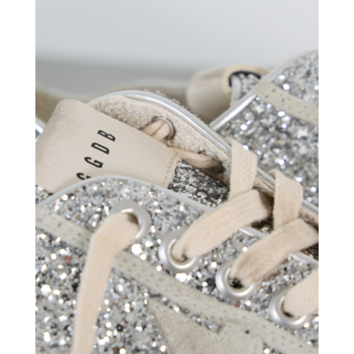 Golden Goose V-Star Sneaker met Glitters Zilver