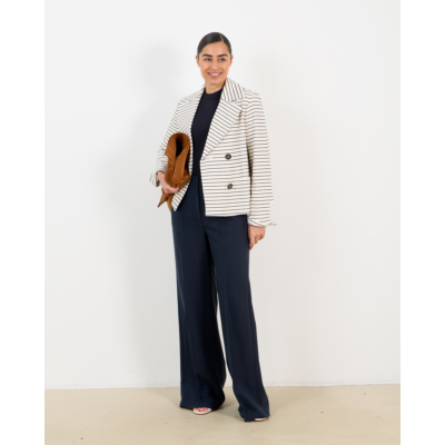 Luisa Cerano Blazer gestreept cream navy