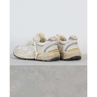 Golden Goose Dad Star Running Sneaker Suede Mesh Wit Zilver